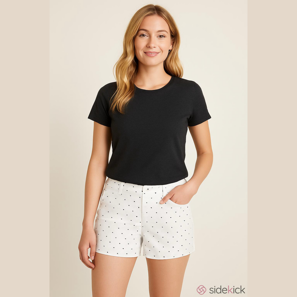 Old Navy White Polka Dot Chino Shorts Size 4 Classic Retro Chic